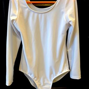 White Long Sleeve Leotard